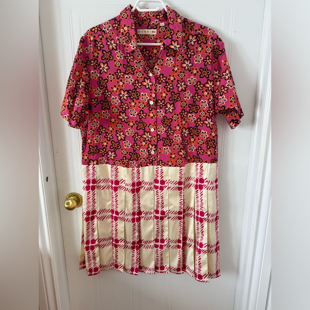 Marni for Uniqlo mixed pattern dress